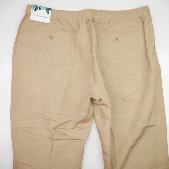 Cubavera Linen-Blend Beach Wide Leg Mens Pants - Picture 4 of 7